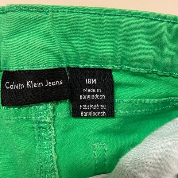 3 for 30$  CALVIN KLEIN Jeans Toddler Size 18M  Cotton Green - Picture 4 of 4